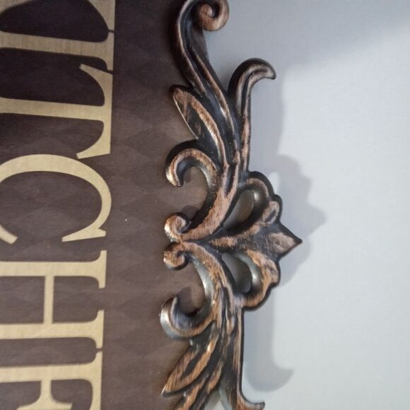 Kitchen‎ Metal Sign " Kitchen The Heart Of The Home" Oval Brown - Picture 3 of 7